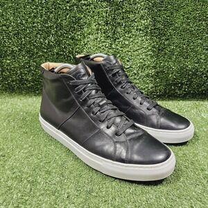 Brooklyn Greats Royale High Top Black Leather Made in Italy Sneakers Mens 12